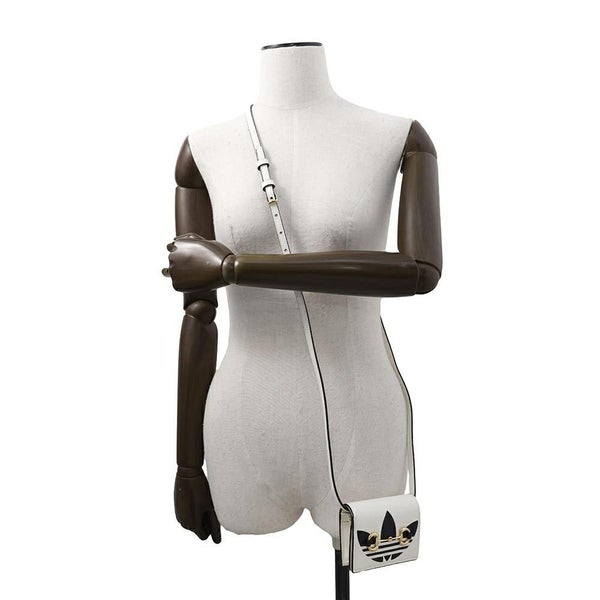 グッチ ショルダーウォレット アディダスコラボ ホースビット レザー 702248 GUCCI adidas 財布 白 黒