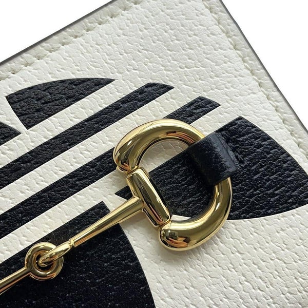 グッチ ショルダーウォレット アディダスコラボ ホースビット レザー 702248 GUCCI adidas 財布 白 黒