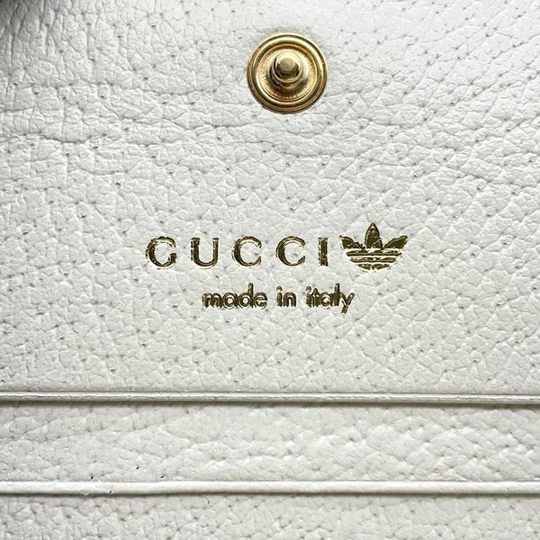 グッチ ショルダーウォレット アディダスコラボ ホースビット レザー 702248 GUCCI adidas 財布 白 黒
