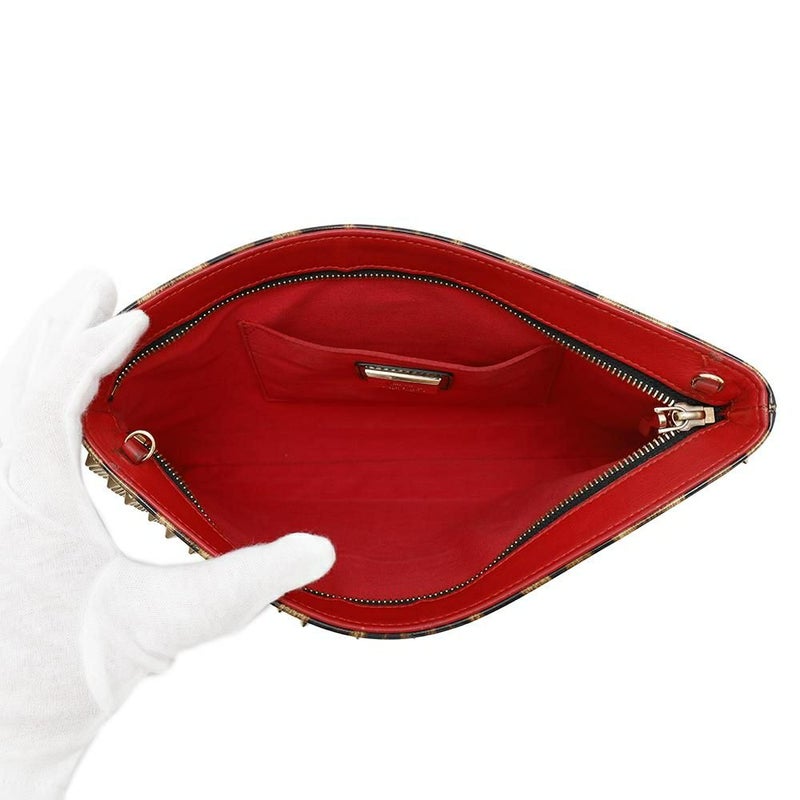 クリスチャン・ルブタン クラッチバッグ ルビポッシュ レオパード スパイクスタッズ 1165014  2wayチェーンショルダーバッグ