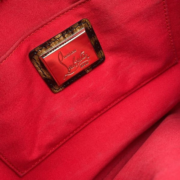 クリスチャン・ルブタン クラッチバッグ ルビポッシュ レオパード スパイクスタッズ 1165014  2wayチェーンショルダーバッグ