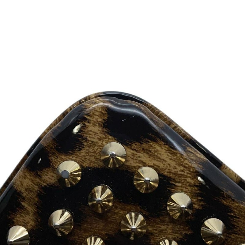 クリスチャン・ルブタン クラッチバッグ ルビポッシュ レオパード スパイクスタッズ 1165014  2wayチェーンショルダーバッグ