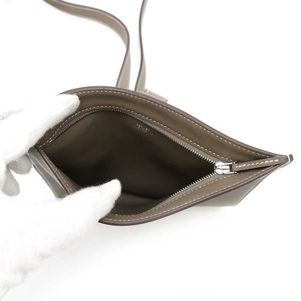 エルメス ボディバッグ ポルトフォイユ・ポッシャンプリュス エトゥープ/シルバー金具 スイフト U刻印