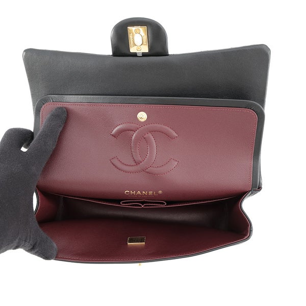 シャネル チェーンショルダーバッグ マトラッセ25 ココマーク ラムスキン ダブルチェーン A01112 CHANEL