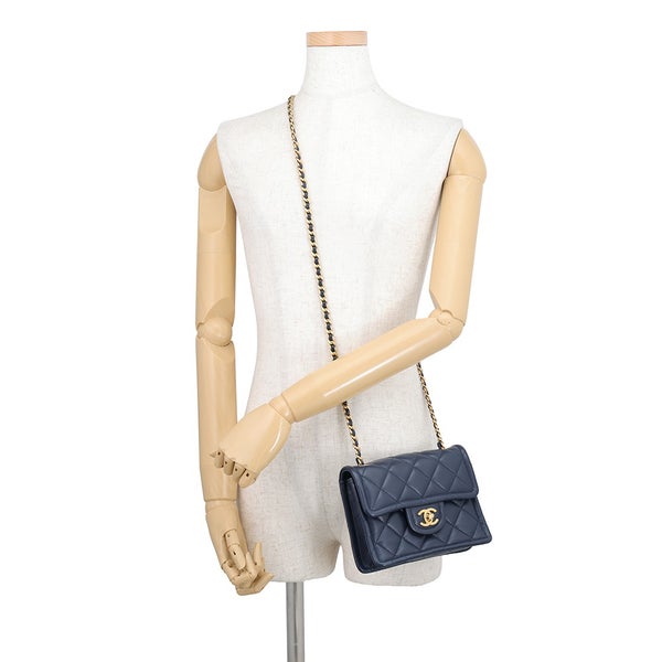 シャネル チェーンショルダーバッグ ミニ マトラッセ ココマーク キャビアスキン AS4406 CHANEL バッグ