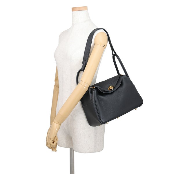 エルメス ハンドバッグ リンディ26 ブラック/ゴールド金具 トリヨンクレマンス K刻印 HERMES 2way 黒