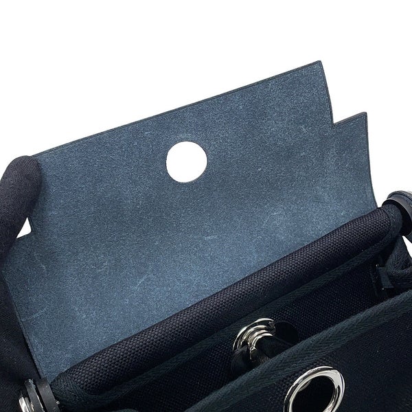 エルメス ショルダーバッグ エールバッグジップ ミニ ブラック/シルバー金具 トワルアッシュ/ヴァッシュハンター G刻印 HERMES 黒