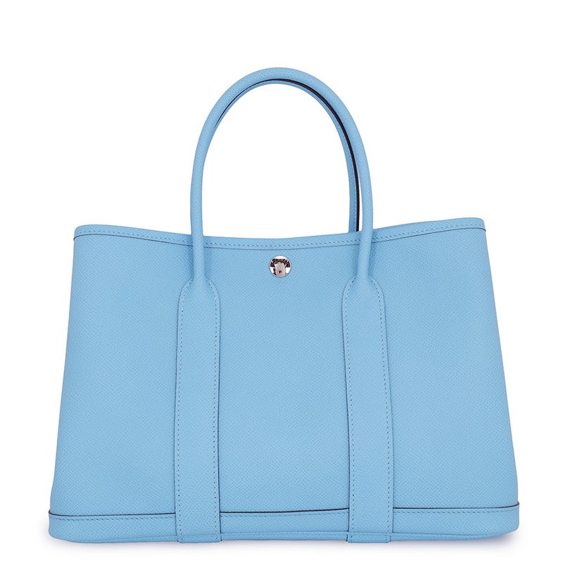 エルメス トートバッグ ガーデンパーティTPM セレステ/シルバー金具 エプソン U刻印 HERMES Garden Party セレスト