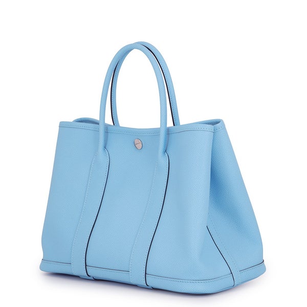 エルメス トートバッグ ガーデンパーティTPM セレステ/シルバー金具 エプソン U刻印 HERMES Garden Party セレスト
