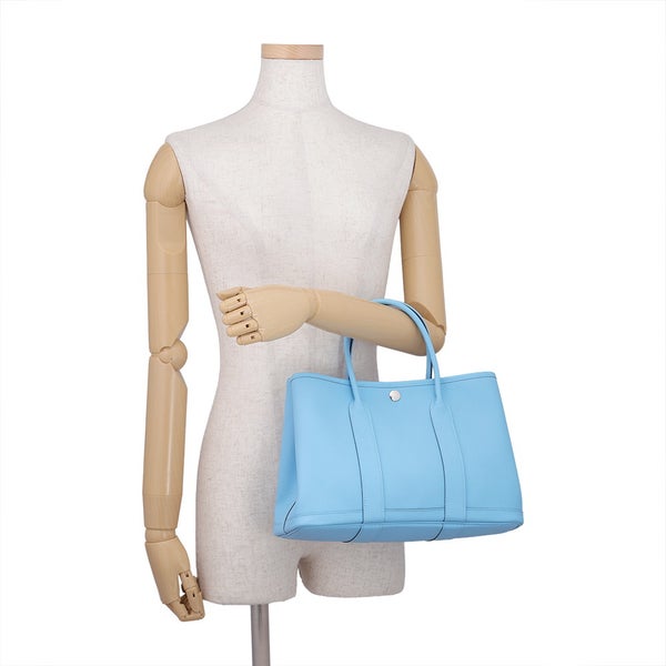 エルメス トートバッグ ガーデンパーティTPM セレステ/シルバー金具 エプソン U刻印 HERMES Garden Party セレスト