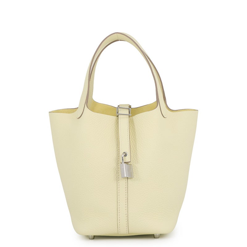 エルメス ハンドバッグ ピコタンロックPM ジョーヌミルトン/シルバー金具 トリヨンクレマンス W刻印 HERMES トートバッグ