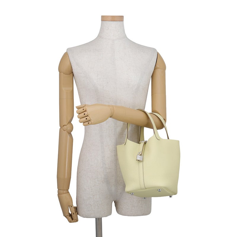 エルメス ハンドバッグ ピコタンロックPM ジョーヌミルトン/シルバー金具 トリヨンクレマンス W刻印 HERMES トートバッグ