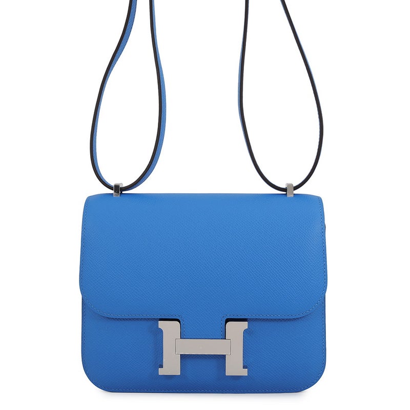 エルメス ショルダーバッグ ミニ コンスタンス3 ミロワール ブルーイドラ/シルバー金具 エプソン G刻印 HERMES Constance