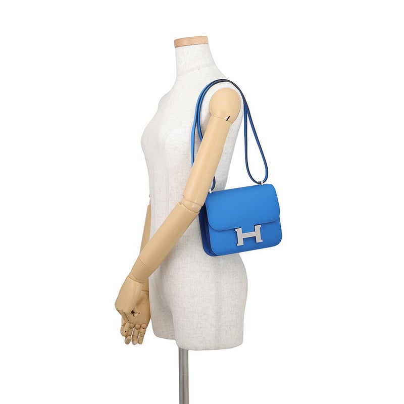エルメス ショルダーバッグ ミニ コンスタンス3 ミロワール ブルーイドラ/シルバー金具 エプソン G刻印 HERMES Constance