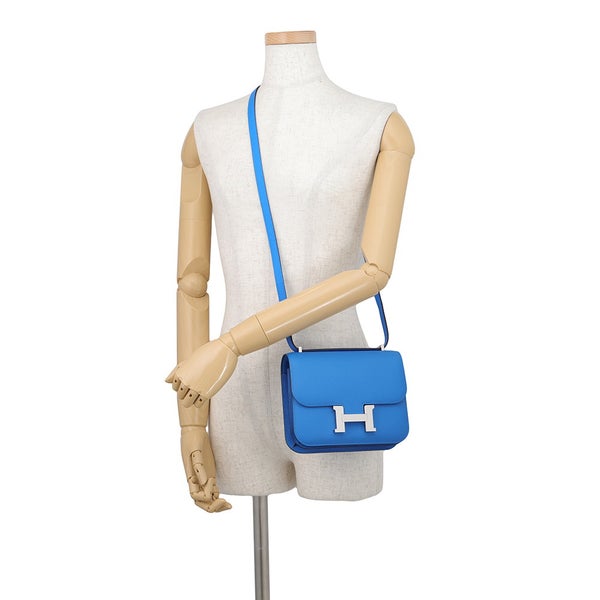 エルメス ショルダーバッグ ミニ コンスタンス3 ミロワール ブルーイドラ/シルバー金具 エプソン G刻印 HERMES Constance