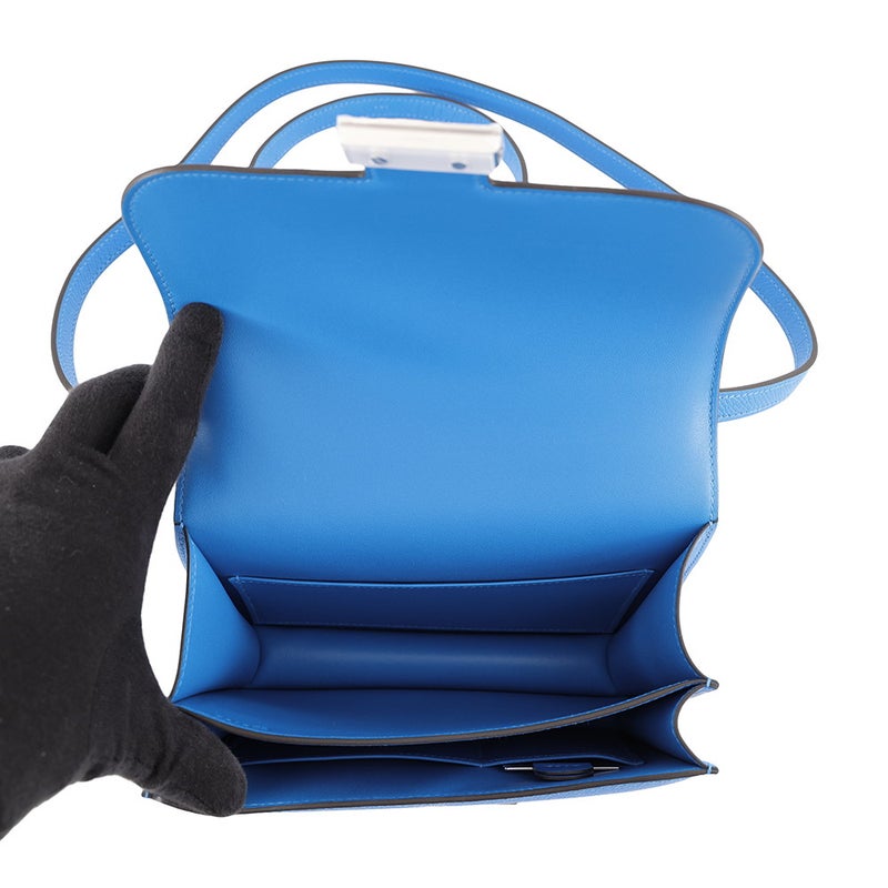 エルメス ショルダーバッグ ミニ コンスタンス3 ミロワール ブルーイドラ/シルバー金具 エプソン G刻印 HERMES Constance