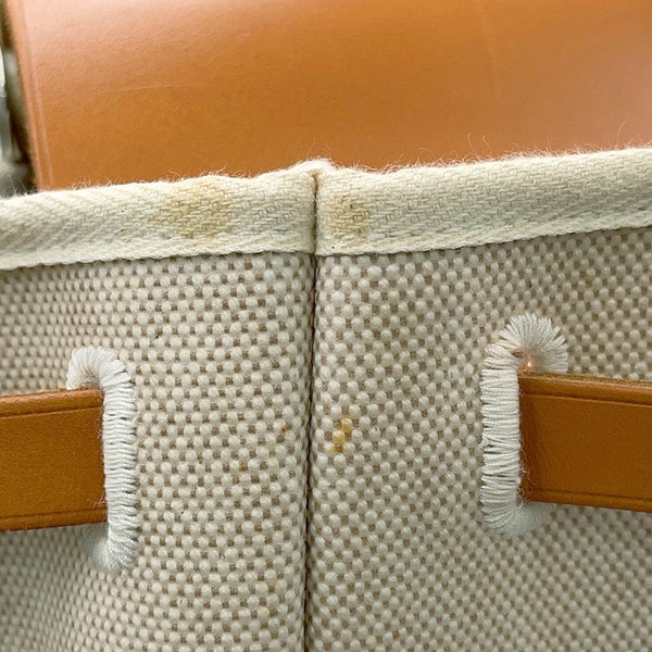 エルメス ショルダーバッグ エールバッグMM エクリュ/ナチュラル/シルバー金具 トワルアッシュ/ヴァッシュハンター □D刻印 HERMES