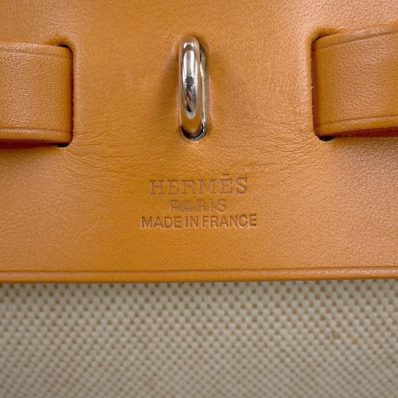 エルメス ショルダーバッグ エールバッグMM エクリュ/ナチュラル/シルバー金具 トワルアッシュ/ヴァッシュハンター □D刻印 HERMES