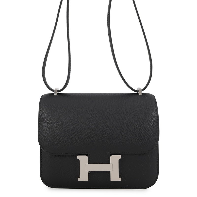 エルメス ショルダーバッグ ミニ コンスタンス3 ミロワール ブラック/シルバー金具 エプソン G刻印 HERMES Constance 黒