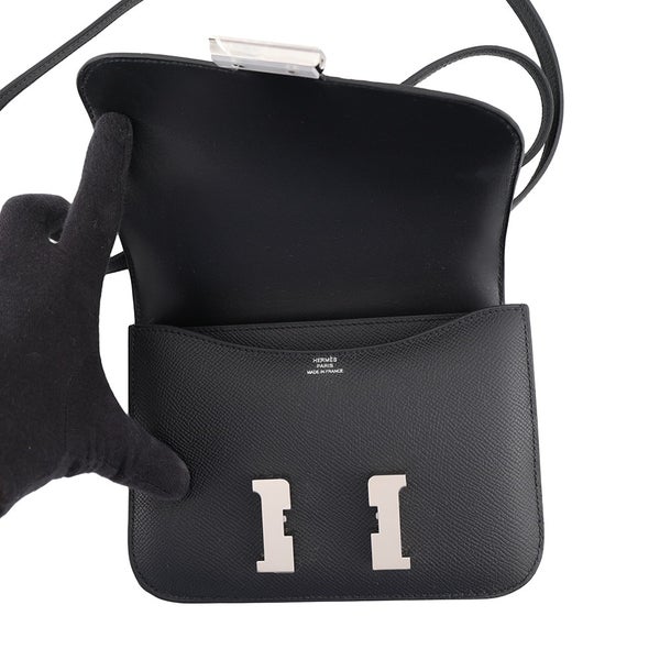 エルメス ショルダーバッグ ミニ コンスタンス3 ミロワール ブラック/シルバー金具 エプソン G刻印 HERMES Constance 黒