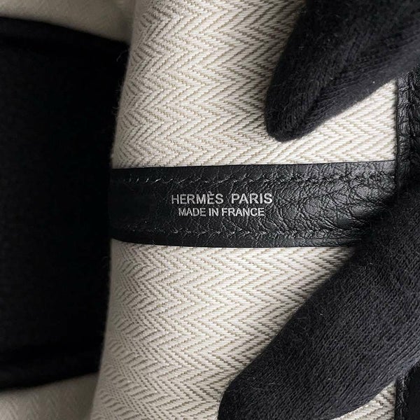 エルメス トートバッグ ネオ・ガーデン 23 ブラック/シルバー金具 ネゴンダ K刻印 黒