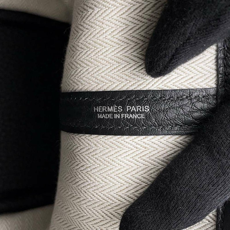 エルメス トートバッグ ネオ・ガーデン 23 ブラック/シルバー金具 ネゴンダ K刻印 黒