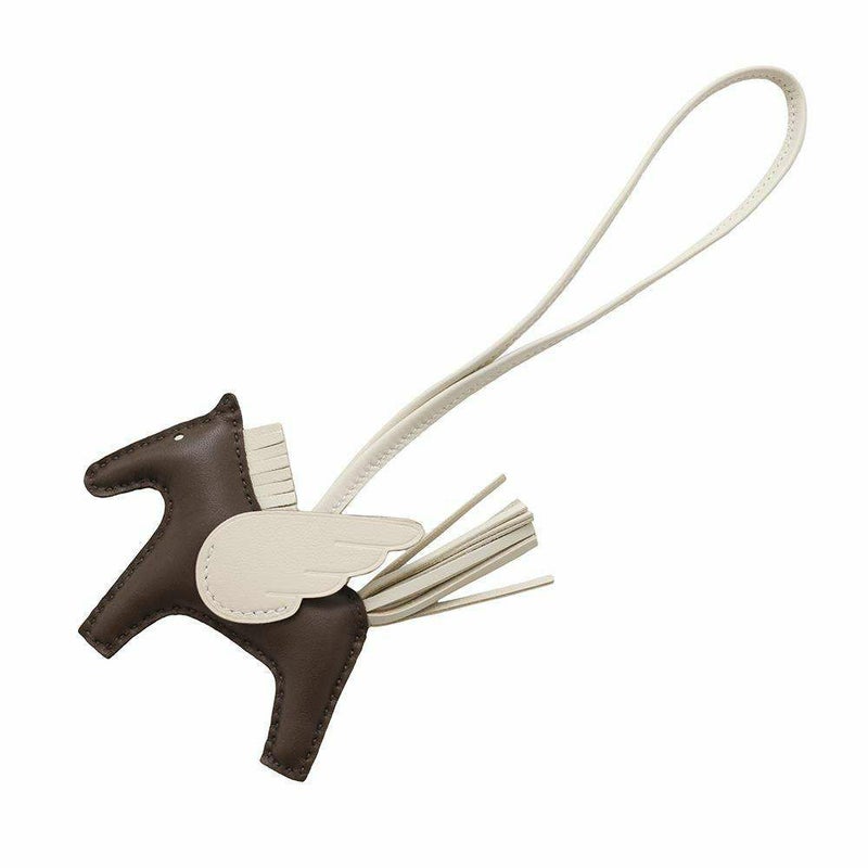 エルメス バッグチャーム ロデオPM ペガサス ショコラ/クレ ラムスキン W刻印 HERMES チャーム