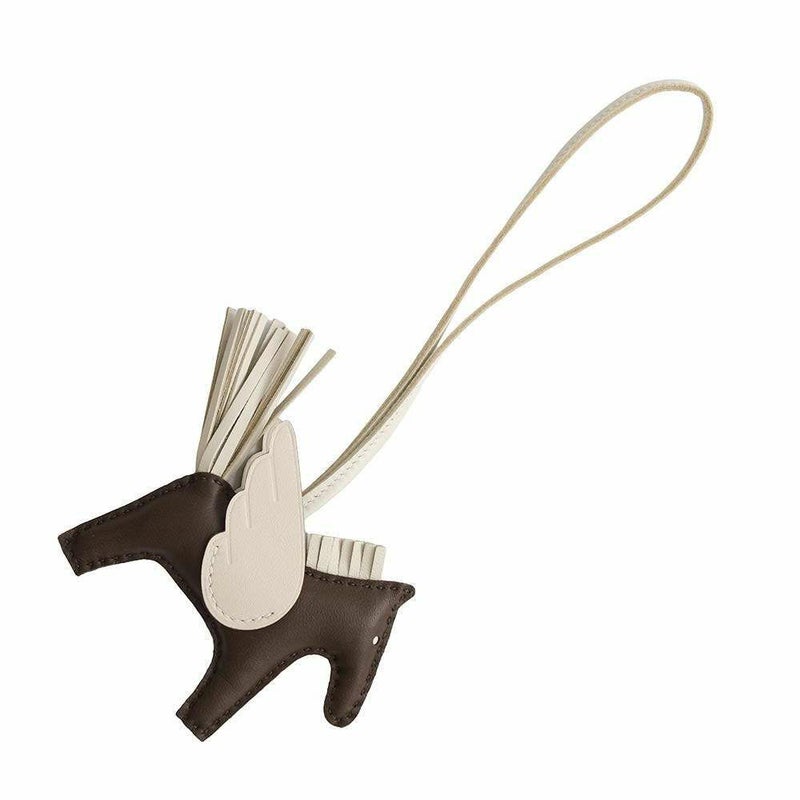 エルメス バッグチャーム ロデオPM ペガサス ショコラ/クレ ラムスキン W刻印 HERMES チャーム