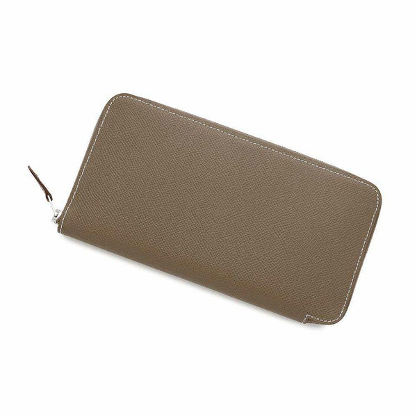 エルメス 長財布 アザップロング シルクイン エトゥープ/シルバー金具 エプソン K刻印 財布