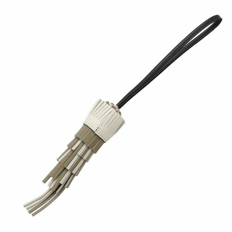 エルメス バッグチャーム シュエット ナタ/ベージュマルファ/ブラック/クレ/ブラン ラムスキン K刻印 フクロウ 黒