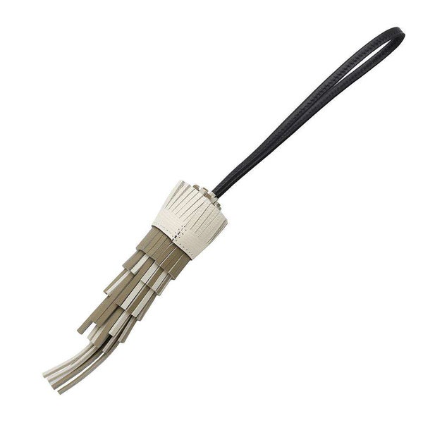 エルメス バッグチャーム シュエット ナタ/ベージュマルファ/ブラック/クレ/ブラン ラムスキン K刻印 フクロウ 黒