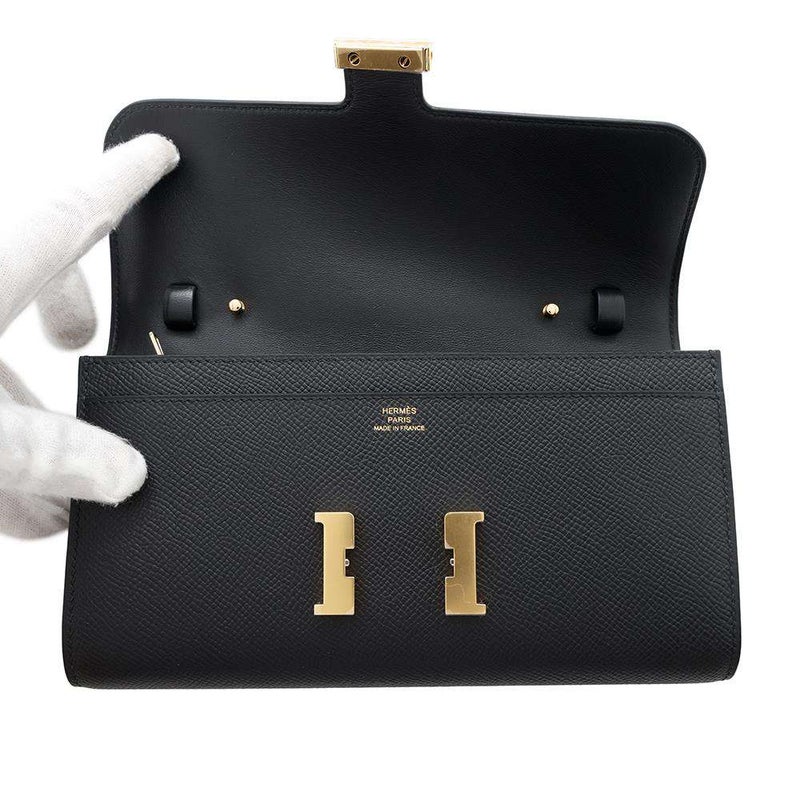 エルメス 長財布 コンスタンス トゥーゴー ロング ブラック/ゴールド金具 エプソン K刻印 HERMES 黒