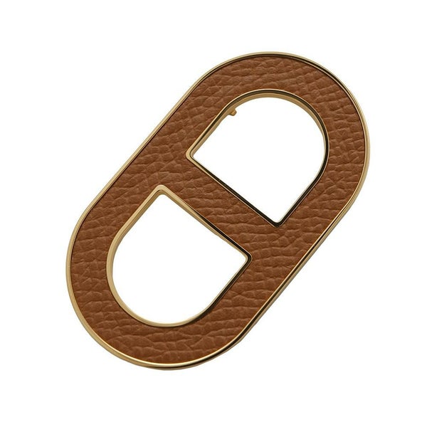 エルメス ブローチ シェーヌダンクル ゴールド/ゴールド金具 エプソン HERMES アクセサリー