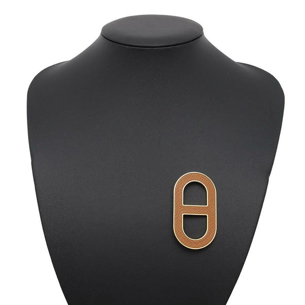 エルメス ブローチ シェーヌダンクル ゴールド/ゴールド金具 エプソン HERMES アクセサリー
