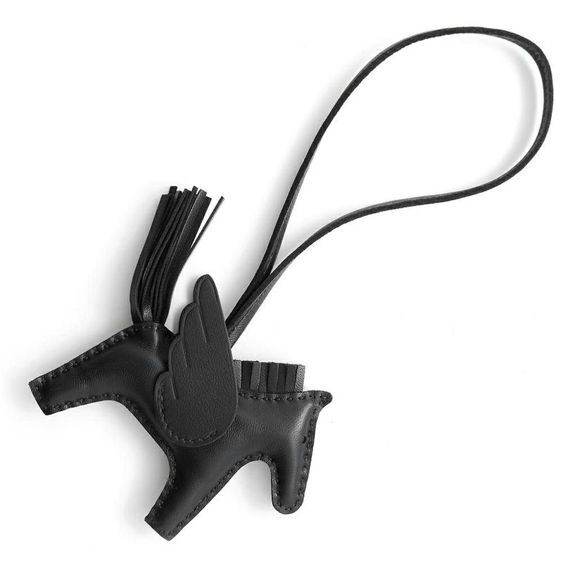 エルメス バッグチャーム ロデオPM ペガサス ブラック ラムスキン K刻印 黒 ソーブラック