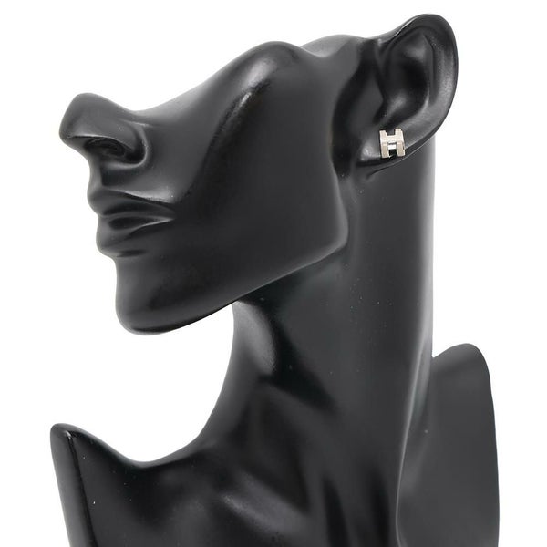 エルメス ピアス ミニ・ポップアッシュ マロングラッセ/シルバー金具 Hモチーフ HERMES Pop H ポップH