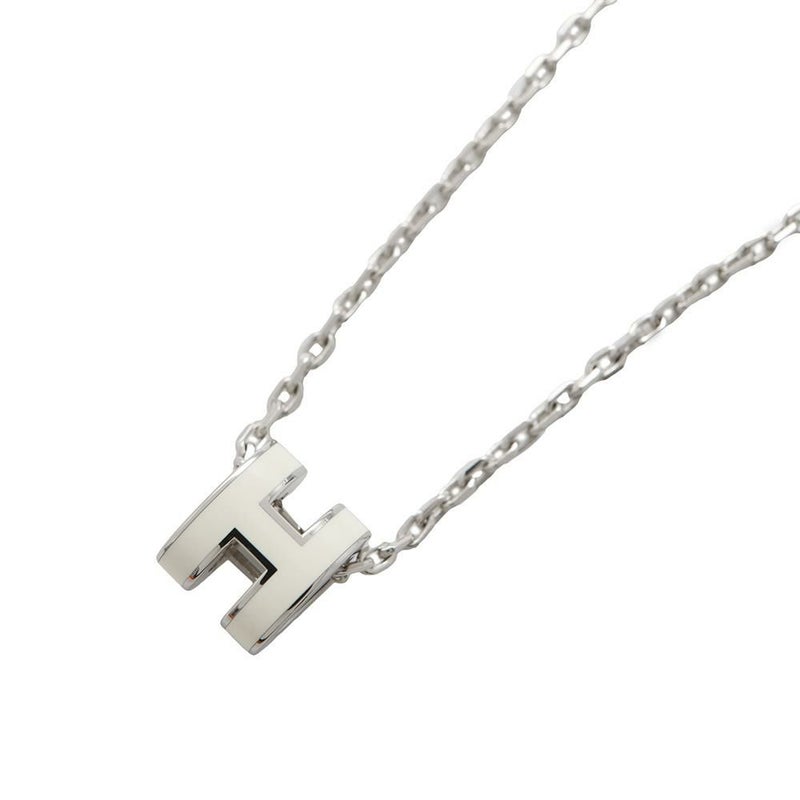 エルメス ネックレス ポップアッシュ ホワイト/シルバー金具 HERMES Pop H アクセサリー ポップH 白
