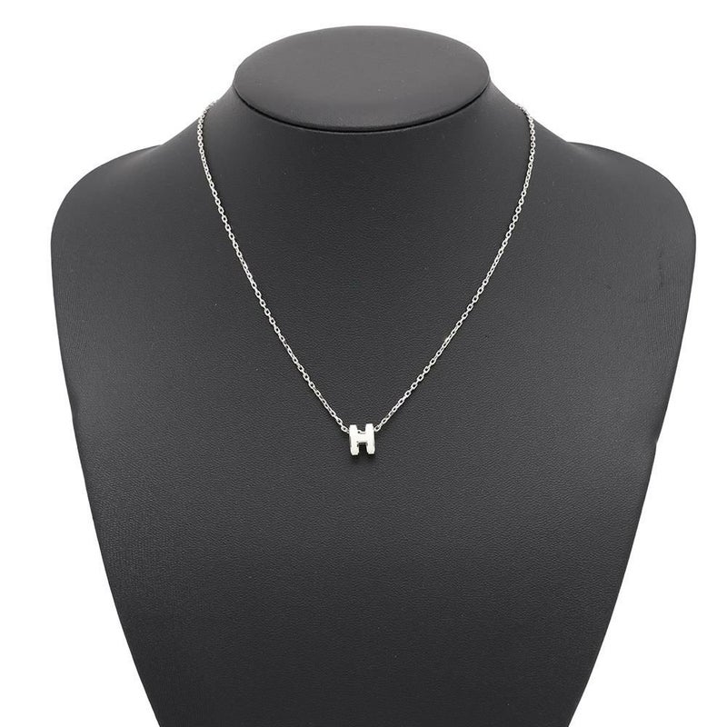 エルメス ネックレス ポップアッシュ ホワイト/シルバー金具 HERMES Pop H アクセサリー ポップH 白