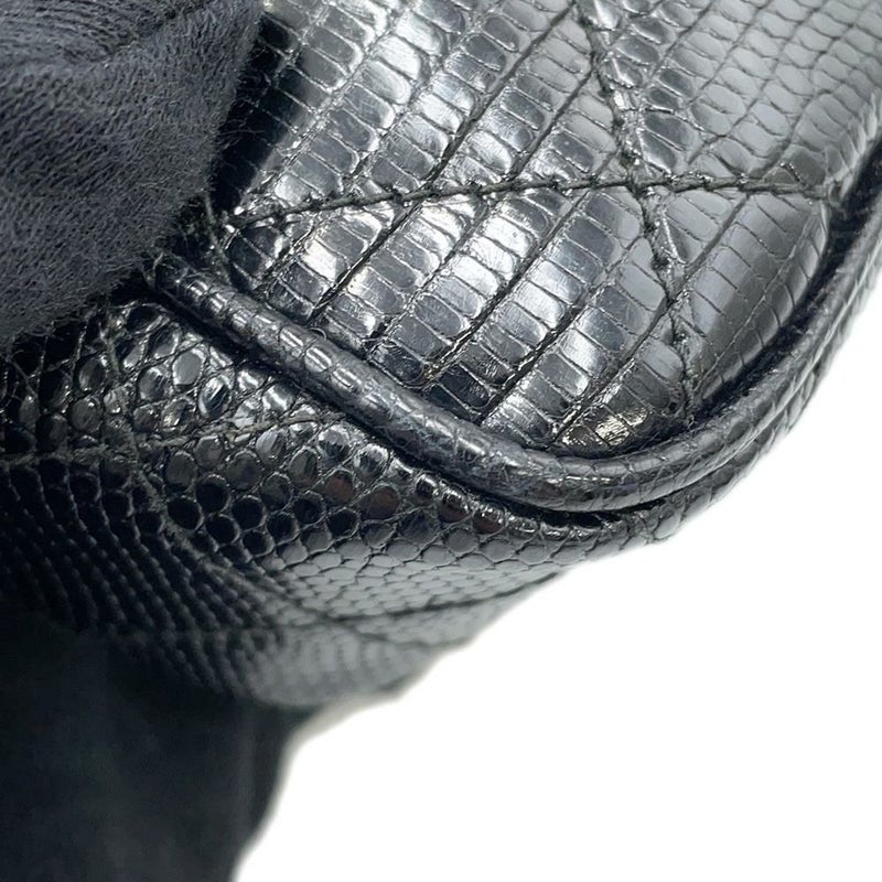 シャネル チェーンショルダーバッグ マトラッセ ココマーク タッセル リザード CHANEL 黒