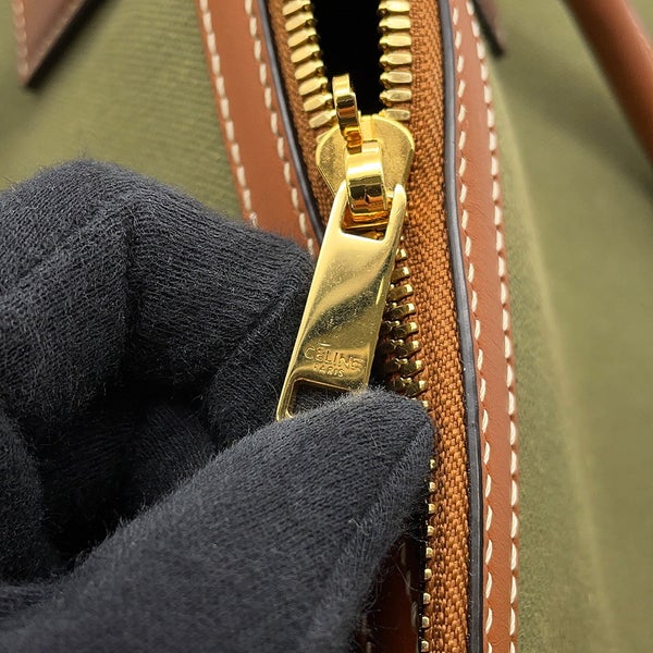 セリーヌ ボストンバッグ ロゴ キャンバス/レザー CELINE 2wayショルダー