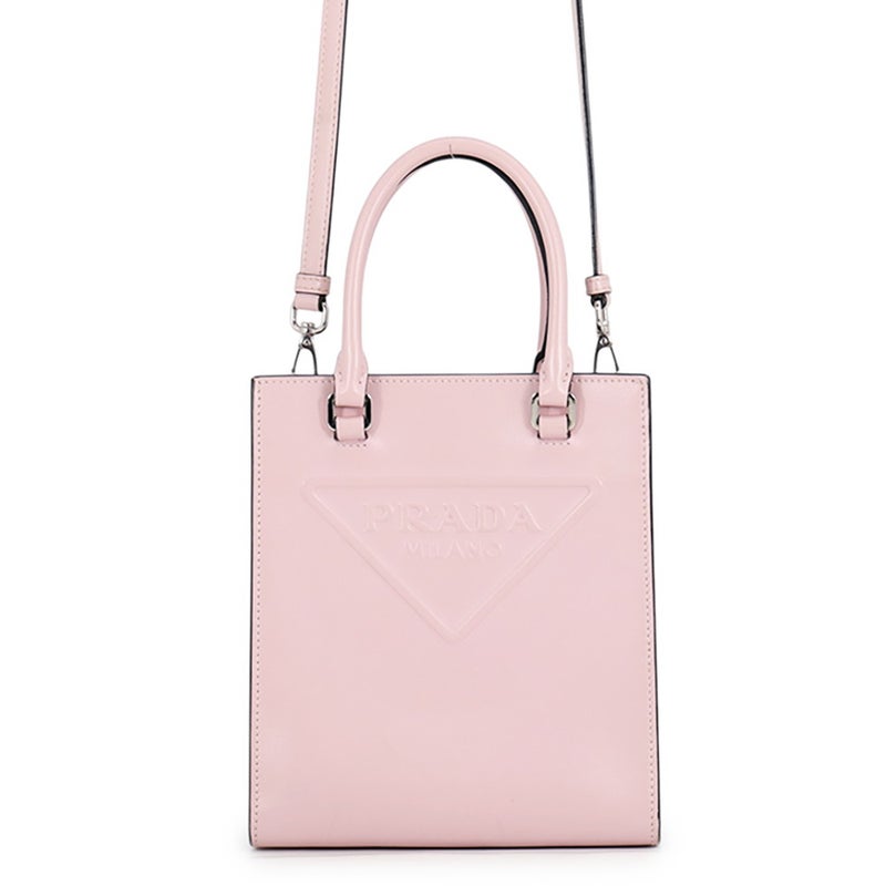 プラダ ハンドバッグ エンボス トライアングルロゴ ミニ レザー 1BA333 PRADA 2way