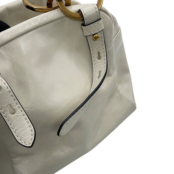 プラダ ハンドバッグ ダングル トップハンドル ミニ レザー 1BB137 PRADA 白