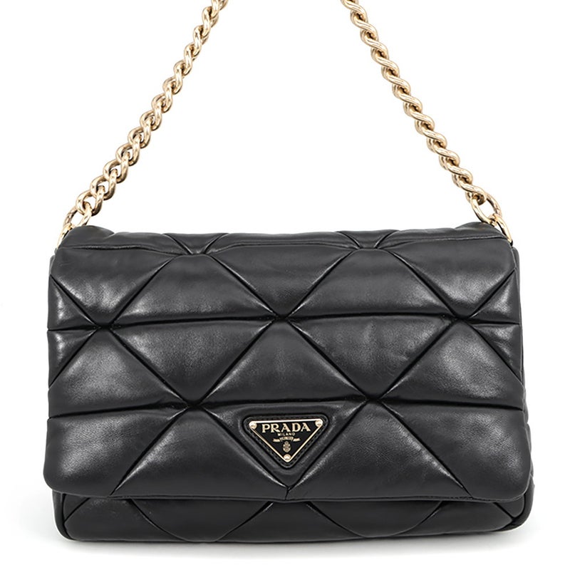 プラダ ワンショルダーバッグ システム パッチワーク レザー 1BD291 PRADA 黒