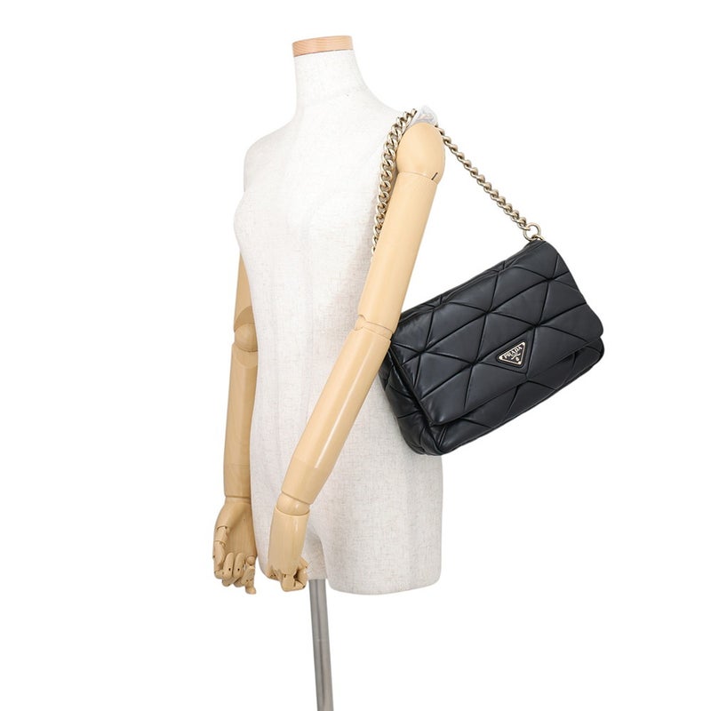 プラダ ワンショルダーバッグ システム パッチワーク レザー 1BD291 PRADA 黒