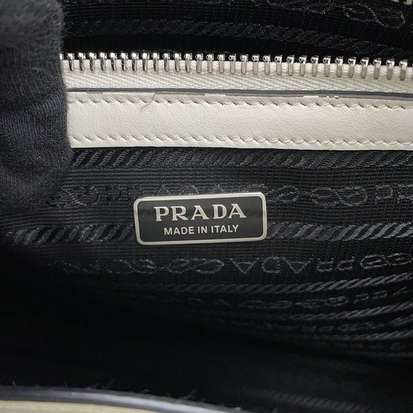 プラダ ハンドバッグ エンボス トライアングルロゴ レザー 1BG382 PRADA 2way 白