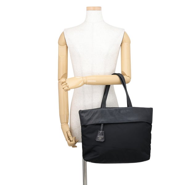 プラダ トートバッグ ナイロン レザー PRADA 黒