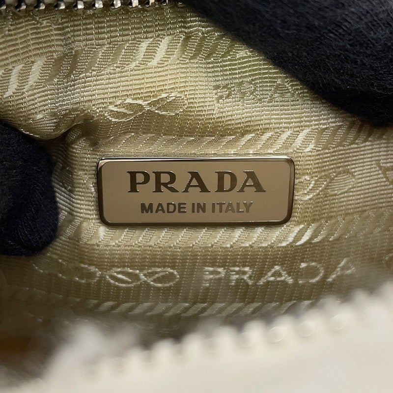 プラダ ショルダーバッグ Re-Edition 2005 ウール カシミヤ 1BH204 PRADA 2wayバッグ 白