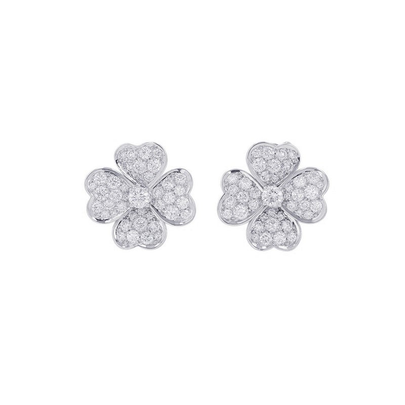 ヴァンクリーフ&アーペル イヤリング コスモス ダイヤモンド 84P 計2.2ct K18WGホワイトゴールド VCARO68N00