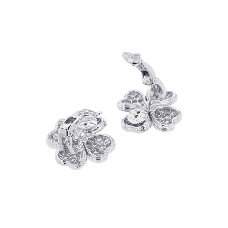 ヴァンクリーフ&アーペル イヤリング コスモス ダイヤモンド 84P 計2.2ct K18WGホワイトゴールド VCARO68N00