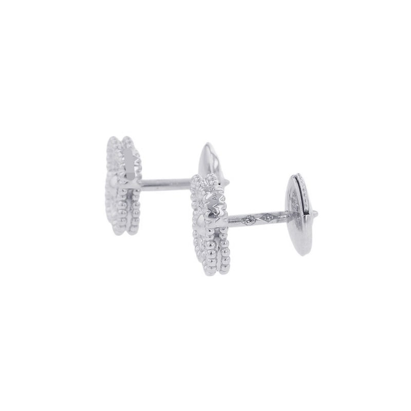 ヴァンクリーフ&アーペル ピアス スウィート アルハンブラ ダイヤモンド 24P 計0.16ct K18WGホワイトゴールド VCARO85500